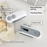 Rechargeable mini bag sealer and cutter in white